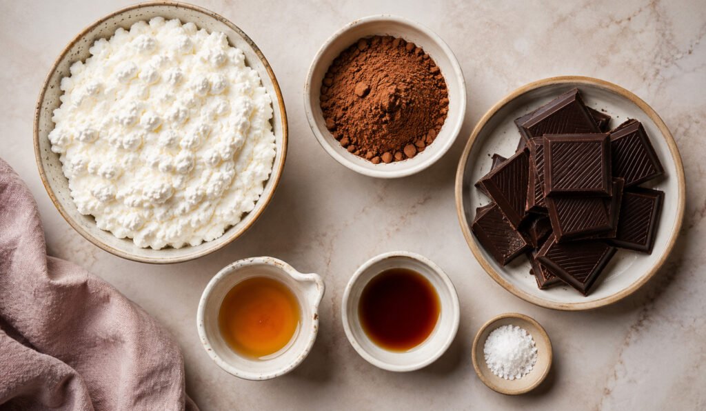 ingredients for cottage cheese chocolate mousse recipe