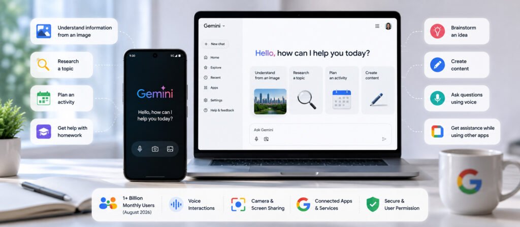 Google Gemini helping with information and everyday tasks