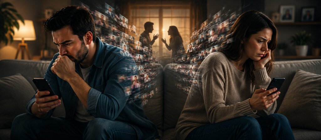 how smartphones affect relationships and contribute to conflict between married couples