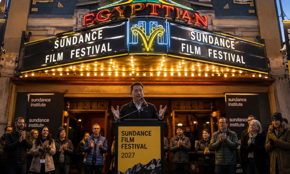 Sundance Film Festival 2027 event outside a theater in Boulder Colorado