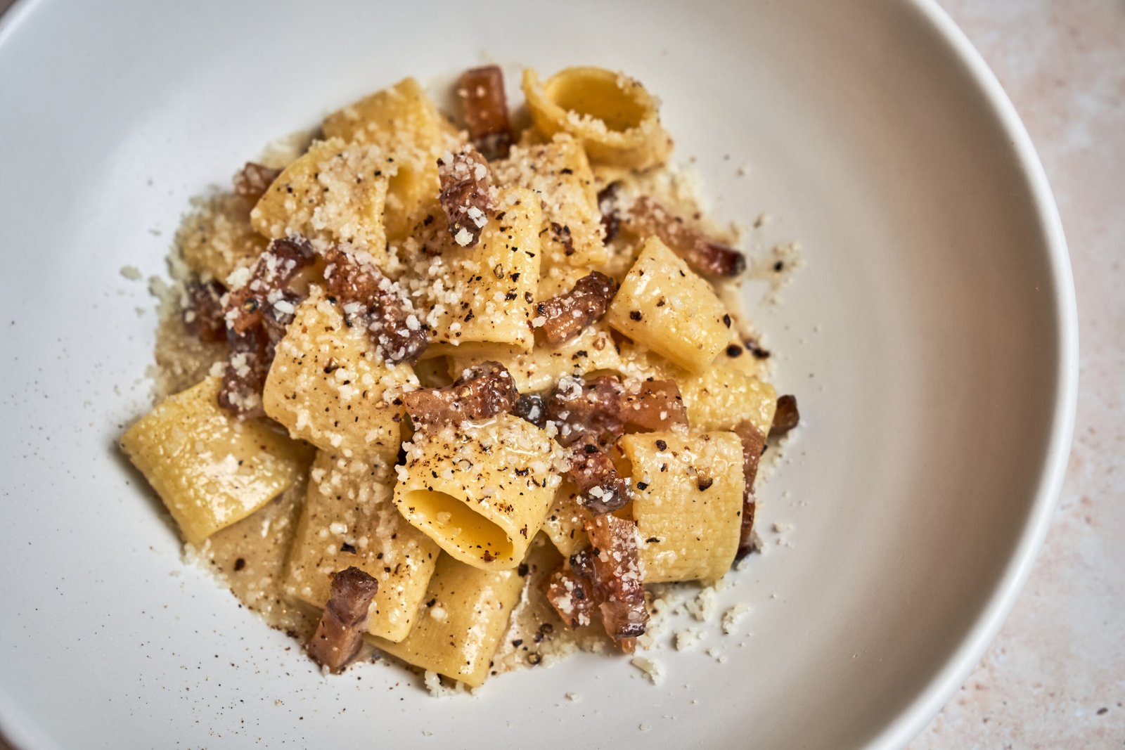 Ci Siamo NYC Rigatoni Alla Gricia with guanciale, cheese and black pepper