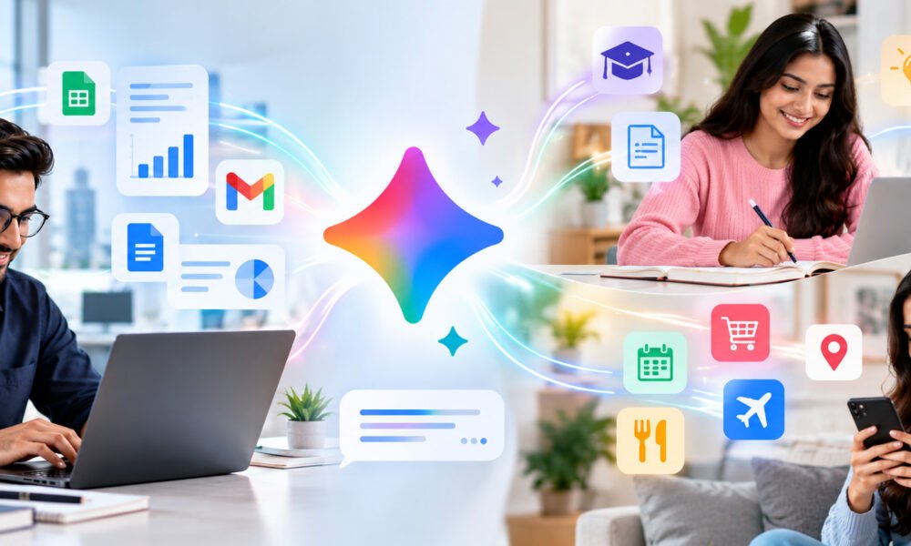 Google Gemini AI workspace on a laptop