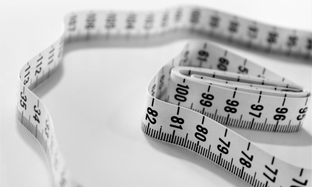 Measuring tape used to check clothing size and jacket fit
