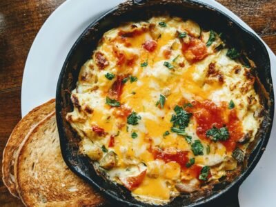 Pizza beans recipe inspired skillet dinner with tomato sauce and cheese