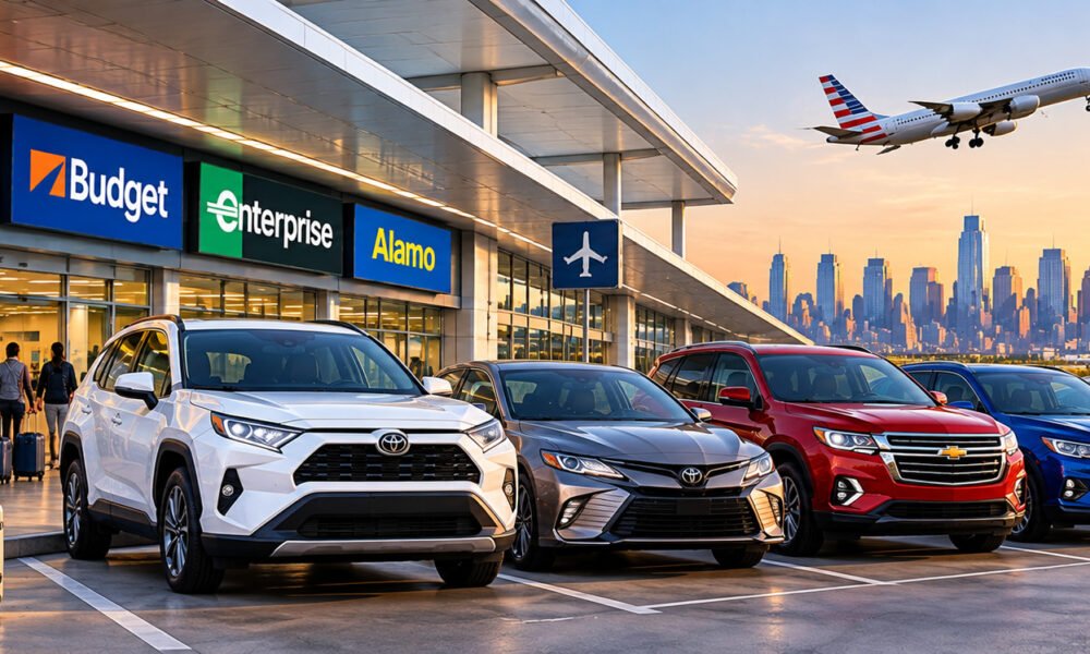 Best airport car rental companies in USA with rental cars available for travelers at a major U.S. airport in 2026.