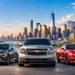 Best car rental companies in USA with rental cars, airport, American landmarks and scenic road trip destinations.