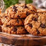 Chickpea cookies recipe with soft homemade chocolate chip cookies, chickpeas, peanut butter, and maple syrup.