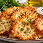 Cottage cheese chips recipe with crispy baked high-protein chips served with creamy herb dip
