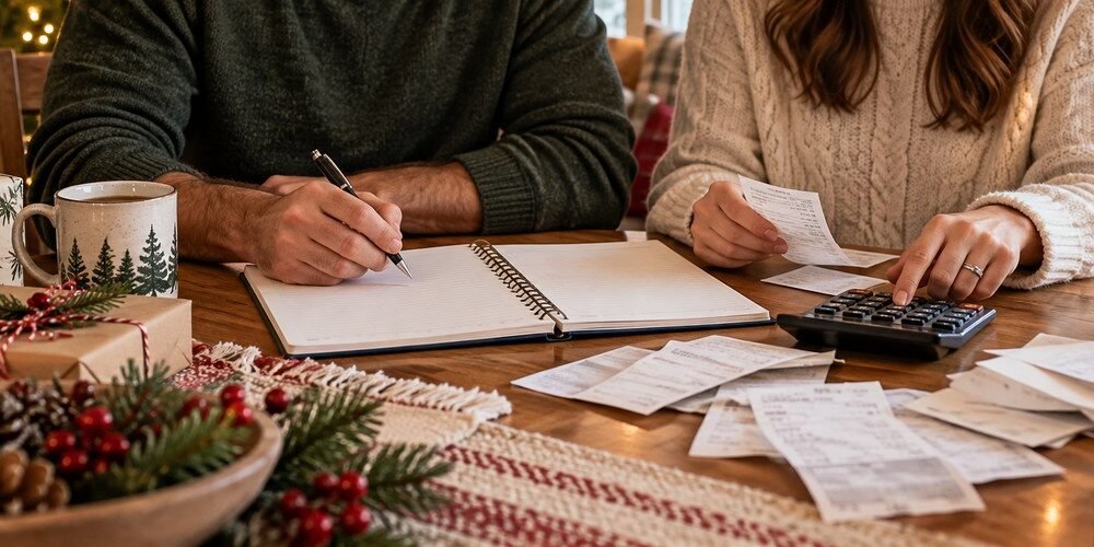 U.S. household planning a 2026 holiday budget with gifts and expenses