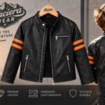 Kids leather moto jacket for boys
