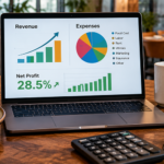 Restaurant profit margin calculator showing revenue expenses food costs and net profit