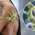 Tattoo ink lymph node effects showing tattoo pigment traveling through the lymphatic system