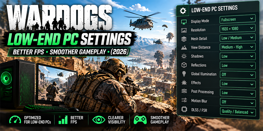 WARDOGS low-end PC settings for better FPS and smoother gameplay in 2026