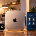 Apple Smart Home Hub 2026 with Siri AI, HomeKit smart devices and connected home controls in a modern living room