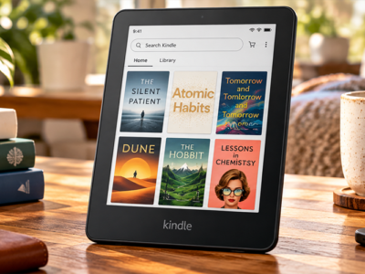 Kindle 2026 review featuring Amazon Kindle Paperwhite and Colorsoft e-reader in a cozy reading setup