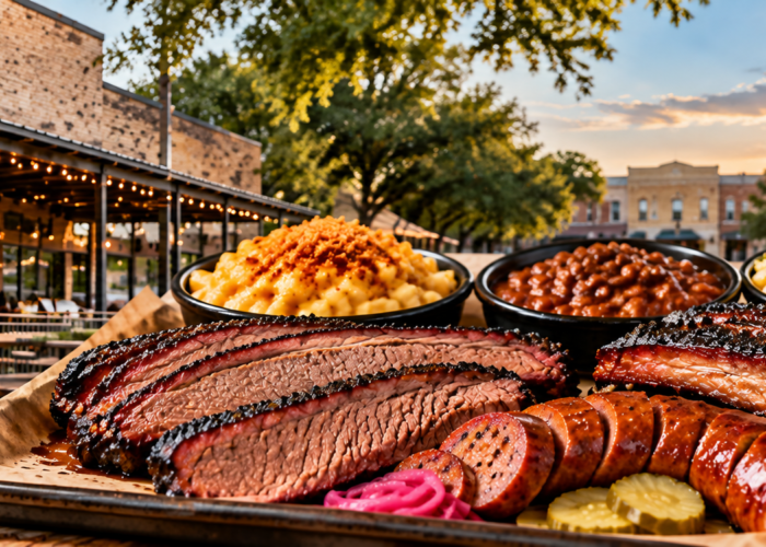 Burnt Bean Company restaurant and Texas BBQ in Seguin Texas